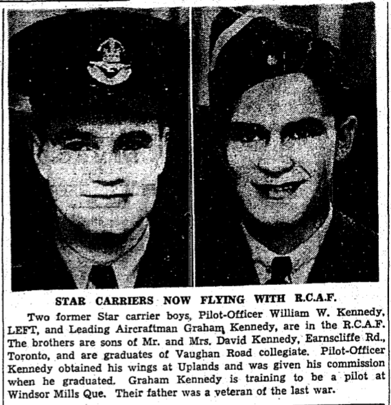 William Wallace Kennedy - Newspaper clipping – From the Toronto Star January 1942. Submitted for the project Operation Picture Me